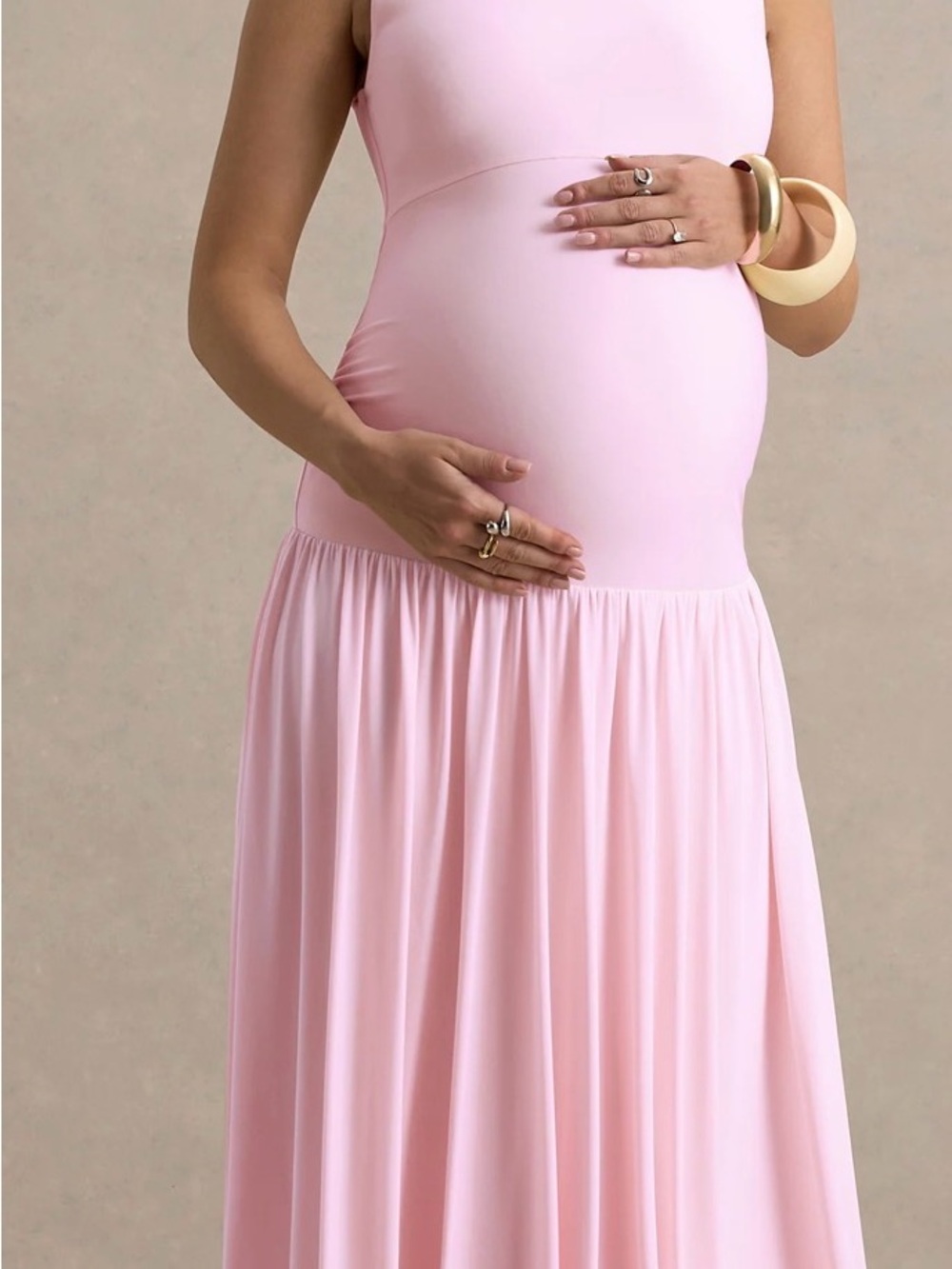 Club L London Pale Pink Maternity Maxi Dress